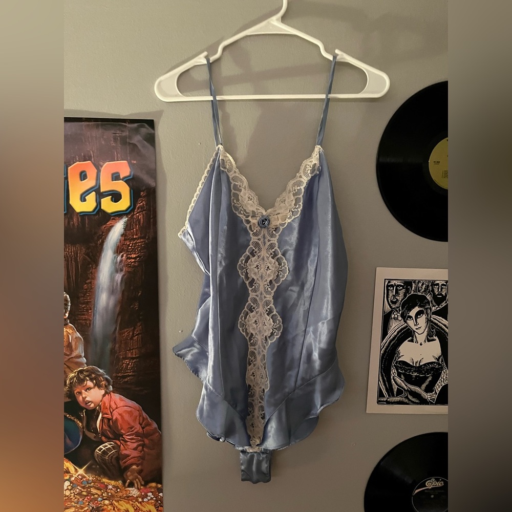 satin lingerie one piece, 80s vintage